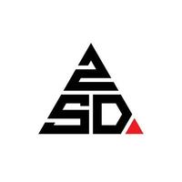 ZSD triangle letter logo design with triangle shape. ZSD triangle logo design monogram. ZSD triangle vector logo template with red color. ZSD triangular logo Simple, Elegant, and Luxurious Logo.