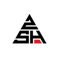 diseño de logotipo de letra de triángulo zsh con forma de triángulo. monograma de diseño del logotipo del triángulo zsh. plantilla de logotipo de vector de triángulo zsh con color rojo. logotipo triangular zsh logotipo simple, elegante y lujoso.