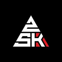 Diseño de logotipo de letra triangular zsk con forma de triángulo. monograma de diseño del logotipo del triángulo zsk. plantilla de logotipo de vector de triángulo zsk con color rojo. logotipo triangular zsk logotipo simple, elegante y lujoso.