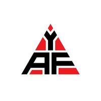 diseño de logotipo de letra triangular yaf con forma de triángulo. monograma de diseño del logotipo del triángulo yaf. plantilla de logotipo de vector de triángulo yaf con color rojo. logo triangular yaf logo simple, elegante y lujoso.