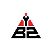 YBZ triangle letter logo design with triangle shape. YBZ triangle logo design monogram. YBZ triangle vector logo template with red color. YBZ triangular logo Simple, Elegant, and Luxurious Logo.