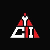 diseño de logotipo de letra triangular yci con forma de triángulo. monograma de diseño del logotipo del triángulo yci. plantilla de logotipo de vector de triángulo yci con color rojo. logotipo triangular yci logotipo simple, elegante y lujoso.
