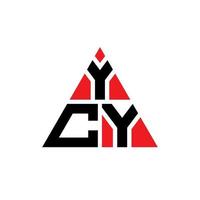 ycy diseño de logotipo de letra triangular con forma de triángulo. monograma de diseño de logotipo de triángulo ycy. plantilla de logotipo de vector de triángulo ycy con color rojo. logotipo triangular ycy logotipo simple, elegante y lujoso.