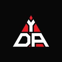 diseño de logotipo de letra triangular yda con forma de triángulo. monograma de diseño del logotipo del triángulo yda. plantilla de logotipo de vector de triángulo yda con color rojo. logotipo triangular yda logotipo simple, elegante y lujoso.