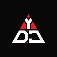 Diseño de logotipo de letra triangular ydj con forma de triángulo. monograma de diseño del logotipo del triángulo ydj. plantilla de logotipo de vector de triángulo ydj con color rojo. logotipo triangular ydj logotipo simple, elegante y lujoso.