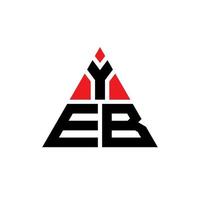 YEB triangle letter logo design with triangle shape. YEB triangle logo design monogram. YEB triangle vector logo template with red color. YEB triangular logo Simple, Elegant, and Luxurious Logo.