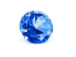 Dazzling diamond blue on white background photo