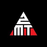 diseño de logotipo de letra triangular zmt con forma de triángulo. monograma de diseño del logotipo del triángulo zmt. plantilla de logotipo de vector de triángulo zmt con color rojo. logotipo triangular zmt logotipo simple, elegante y lujoso.