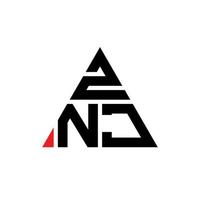 diseño de logotipo de letra triangular znj con forma de triángulo. monograma de diseño del logotipo del triángulo znj. plantilla de logotipo de vector de triángulo znj con color rojo. logotipo triangular znj logotipo simple, elegante y lujoso.