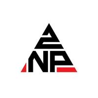 ZNP triangle letter logo design with triangle shape. ZNP triangle logo design monogram. ZNP triangle vector logo template with red color. ZNP triangular logo Simple, Elegant, and Luxurious Logo.