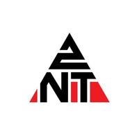 ZNT triangle letter logo design with triangle shape. ZNT triangle logo design monogram. ZNT triangle vector logo template with red color. ZNT triangular logo Simple, Elegant, and Luxurious Logo.