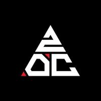 diseño de logotipo de letra triangular zoc con forma de triángulo. monograma de diseño del logotipo del triángulo zoc. plantilla de logotipo de vector de triángulo zoc con color rojo. logotipo triangular zoc logotipo simple, elegante y lujoso.