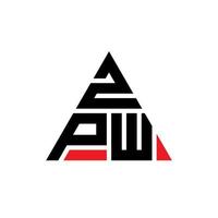 ZPW triangle letter logo design with triangle shape. ZPW triangle logo design monogram. ZPW triangle vector logo template with red color. ZPW triangular logo Simple, Elegant, and Luxurious Logo.