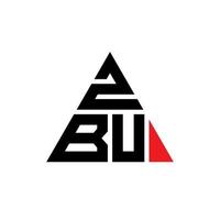 diseño de logotipo de letra triangular zbu con forma de triángulo. monograma de diseño del logotipo del triángulo zbu. plantilla de logotipo de vector de triángulo zbu con color rojo. logotipo triangular zbu logotipo simple, elegante y lujoso.