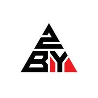 diseño de logotipo de letra de triángulo zby con forma de triángulo. monograma de diseño de logotipo de triángulo zby. plantilla de logotipo de vector de triángulo zby con color rojo. logotipo triangular zby logotipo simple, elegante y lujoso.