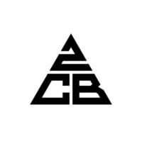 Diseño de logotipo de letra triangular zcb con forma de triángulo. monograma de diseño del logotipo del triángulo zcb. plantilla de logotipo de vector de triángulo zcb con color rojo. logotipo triangular zcb logotipo simple, elegante y lujoso.