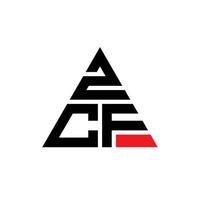 diseño de logotipo de letra triangular zcf con forma de triángulo. monograma de diseño de logotipo de triángulo zcf. plantilla de logotipo de vector de triángulo zcf con color rojo. logotipo triangular zcf logotipo simple, elegante y lujoso.