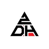 Diseño de logotipo de letra triangular zdh con forma de triángulo. monograma de diseño del logotipo del triángulo zdh. plantilla de logotipo de vector de triángulo zdh con color rojo. logotipo triangular zdh logotipo simple, elegante y lujoso.