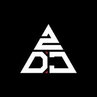 Diseño de logotipo de letra triangular zdj con forma de triángulo. monograma de diseño del logotipo del triángulo zdj. plantilla de logotipo de vector de triángulo zdj con color rojo. logotipo triangular zdj logotipo simple, elegante y lujoso.