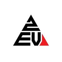 diseño de logotipo de letra de triángulo zev con forma de triángulo. monograma de diseño del logotipo del triángulo zev. plantilla de logotipo de vector de triángulo zev con color rojo. logo triangular zev logo simple, elegante y lujoso.