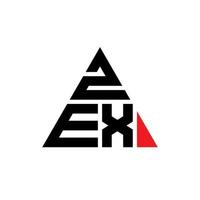 diseño de logotipo de letra de triángulo zex con forma de triángulo. monograma de diseño del logotipo del triángulo zex. plantilla de logotipo de vector de triángulo zex con color rojo. logotipo triangular zex logotipo simple, elegante y lujoso.
