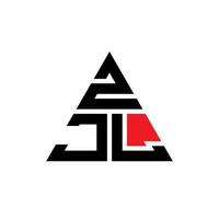 diseño de logotipo de letra triangular zjl con forma de triángulo. monograma de diseño del logotipo del triángulo zjl. plantilla de logotipo de vector de triángulo zjl con color rojo. logotipo triangular zjl logotipo simple, elegante y lujoso.