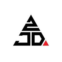 ZJD triangle letter logo design with triangle shape. ZJD triangle logo design monogram. ZJD triangle vector logo template with red color. ZJD triangular logo Simple, Elegant, and Luxurious Logo.