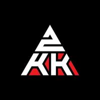 Diseño de logotipo de letra triangular zkk con forma de triángulo. monograma de diseño del logotipo del triángulo zkk. plantilla de logotipo de vector de triángulo zkk con color rojo. logotipo triangular zkk logotipo simple, elegante y lujoso.