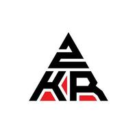 Diseño de logotipo de letra triangular zkr con forma de triángulo. monograma de diseño del logotipo del triángulo zkr. plantilla de logotipo de vector de triángulo zkr con color rojo. logotipo triangular zkr logotipo simple, elegante y lujoso.