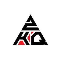 Diseño de logotipo de letra triangular zkq con forma de triángulo. monograma de diseño del logotipo del triángulo zkq. plantilla de logotipo de vector de triángulo zkq con color rojo. logotipo triangular zkq logotipo simple, elegante y lujoso.