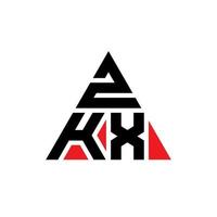 ZKX triangle letter logo design with triangle shape. ZKX triangle logo design monogram. ZKX triangle vector logo template with red color. ZKX triangular logo Simple, Elegant, and Luxurious Logo.
