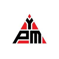 diseño de logotipo de letra triangular ypm con forma de triángulo. monograma de diseño de logotipo de triángulo ypm. plantilla de logotipo de vector de triángulo ypm con color rojo. logotipo triangular ypm logotipo simple, elegante y lujoso.