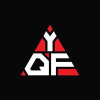 diseño de logotipo de letra triangular yqf con forma de triángulo. monograma de diseño de logotipo de triángulo yqf. plantilla de logotipo de vector de triángulo yqf con color rojo. logotipo triangular yqf logotipo simple, elegante y lujoso.