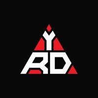 diseño de logotipo de letra de triángulo yrd con forma de triángulo. monograma de diseño de logotipo de triángulo yrd. plantilla de logotipo de vector de triángulo yrd con color rojo. logotipo triangular yrd logotipo simple, elegante y lujoso.