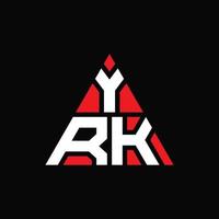 diseño de logotipo de letra de triángulo yrk con forma de triángulo. monograma de diseño del logotipo del triángulo yrk. plantilla de logotipo de vector de triángulo de yrk con color rojo. logotipo triangular yrk logotipo simple, elegante y lujoso.