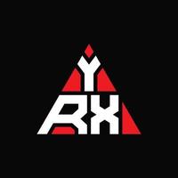 YRX triangle letter logo design with triangle shape. YRX triangle logo design monogram. YRX triangle vector logo template with red color. YRX triangular logo Simple, Elegant, and Luxurious Logo.