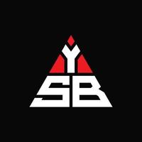 YSB triangle letter logo design with triangle shape. YSB triangle logo design monogram. YSB triangle vector logo template with red color. YSB triangular logo Simple, Elegant, and Luxurious Logo.