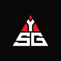 YSG triangle letter logo design with triangle shape. YSG triangle logo design monogram. YSG triangle vector logo template with red color. YSG triangular logo Simple, Elegant, and Luxurious Logo.
