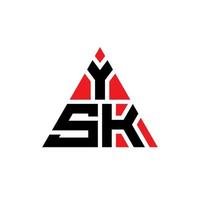 ysk diseño de logotipo de letra triangular con forma de triángulo. monograma de diseño del logotipo del triángulo ysk. plantilla de logotipo de vector de triángulo ysk con color rojo. ysk logo triangular logo simple, elegante y lujoso.