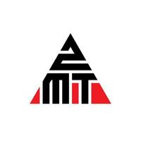 diseño de logotipo de letra triangular zmt con forma de triángulo. monograma de diseño del logotipo del triángulo zmt. plantilla de logotipo de vector de triángulo zmt con color rojo. logotipo triangular zmt logotipo simple, elegante y lujoso.