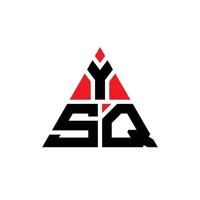 YSQ triangle letter logo design with triangle shape. YSQ triangle logo design monogram. YSQ triangle vector logo template with red color. YSQ triangular logo Simple, Elegant, and Luxurious Logo.