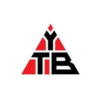 YTB triangle letter logo design with triangle shape. YTB triangle logo design monogram. YTB triangle vector logo template with red color. YTB triangular logo Simple, Elegant, and Luxurious Logo.