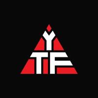 diseño de logotipo de letra de triángulo ytf con forma de triángulo. monograma de diseño de logotipo de triángulo ytf. plantilla de logotipo de vector de triángulo ytf con color rojo. logotipo triangular ytf logotipo simple, elegante y lujoso.