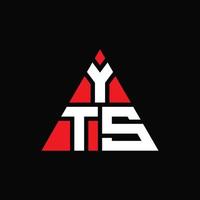 yts diseño de logotipo de letra triangular con forma de triángulo. monograma de diseño de logotipo de triángulo yts. plantilla de logotipo de vector de triángulo yts con color rojo. yts logo triangular logo simple, elegante y lujoso.