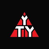 yty diseño de logotipo de letra triangular con forma de triángulo. monograma de diseño de logotipo de triángulo yty. plantilla de logotipo de vector de triángulo yty con color rojo. logotipo triangular yty logotipo simple, elegante y lujoso.