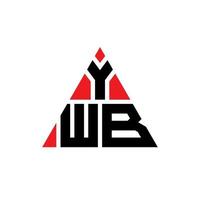 YWB triangle letter logo design with triangle shape. YWB triangle logo design monogram. YWB triangle vector logo template with red color. YWB triangular logo Simple, Elegant, and Luxurious Logo.