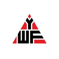 YWF triangle letter logo design with triangle shape. YWF triangle logo design monogram. YWF triangle vector logo template with red color. YWF triangular logo Simple, Elegant, and Luxurious Logo.