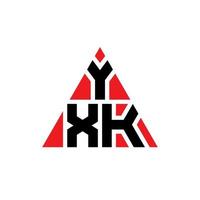 Diseño de logotipo de letra triangular yxk con forma de triángulo. monograma de diseño de logotipo de triángulo yxk. Plantilla de logotipo de vector de triángulo yxk con color rojo. logotipo triangular yxk logotipo simple, elegante y lujoso.
