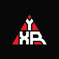 YXR triangle letter logo design with triangle shape. YXR triangle logo design monogram. YXR triangle vector logo template with red color. YXR triangular logo Simple, Elegant, and Luxurious Logo.