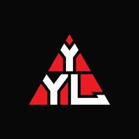 diseño de logotipo de letra de triángulo yyl con forma de triángulo. monograma de diseño de logotipo de triángulo yyl. plantilla de logotipo de vector de triángulo yyl con color rojo. logotipo triangular yyl logotipo simple, elegante y lujoso.
